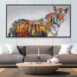 Graffiti Tiger Canvas - Single Panel Art 50 x 25cm / Framed Prints Clock Canvas