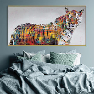 Graffiti Tiger Canvas - Single Panel Art Clock Canvas