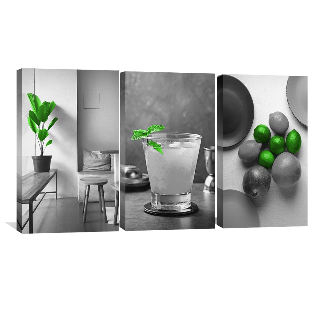 Green Vibrance Canvas Art Clock Canvas
