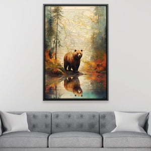 Grizzly 2 Canvas Art Clock Canvas