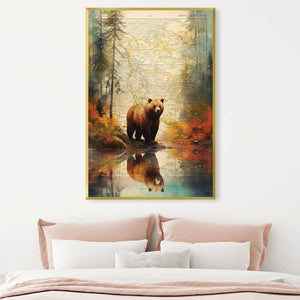 Grizzly 2 Canvas Art Clock Canvas