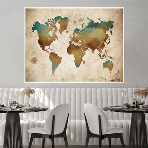 Grounded Map Canvas Art Clock Canvas