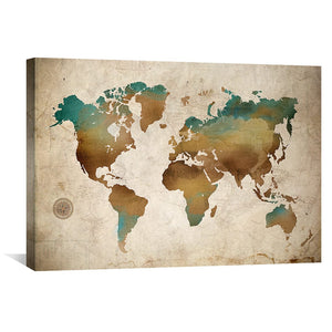 Grounded Map Canvas Art Clock Canvas