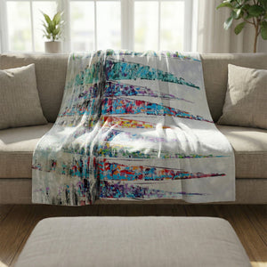 Harbor of Hues Blanket Blanket Clock Canvas