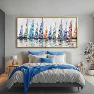 Harbor of Hues Canvas Art Clock Canvas