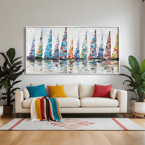 Harbor of Hues Canvas Art Clock Canvas