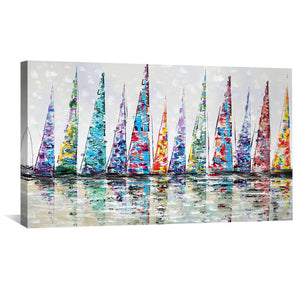 Harbor of Hues Canvas Art Clock Canvas