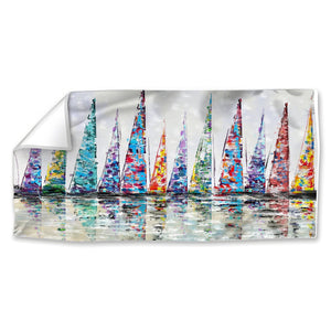 Harbor of Hues Easy Build Frame Posters, Prints, & Visual Artwork Fabric Print Only / 40 x 20in Clock Canvas