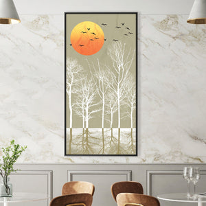 Harmony in the Orange and Grey Canvas Art Clock Canvas