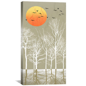 Harmony in the Orange and Grey Canvas Art Clock Canvas
