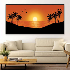 Hawaii Sunset Canvas Art Clock Canvas