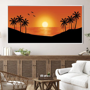 Hawaii Sunset Canvas Art Clock Canvas