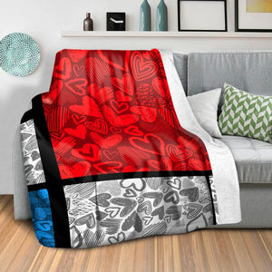 Heart Composition Blanket Blanket Clock Canvas