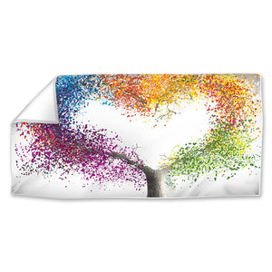 Heart Of Colored Leaves Easy Build Frame Posters, Prints, & Visual Artwork Fabric Print Only / 40 x 20in Clock Canvas