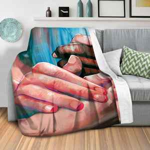 Helping Hands Blanket Blanket Clock Canvas