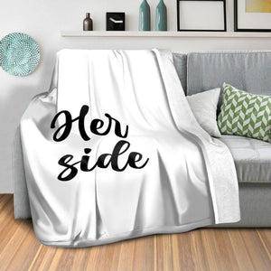 Her Side Blanket Blanket Clock Canvas