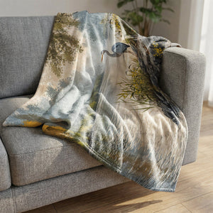 Heron’s River Blanket Blanket Clock Canvas
