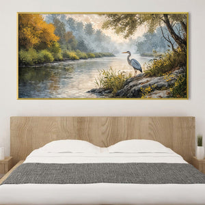 Heron’s River Canvas Art Clock Canvas