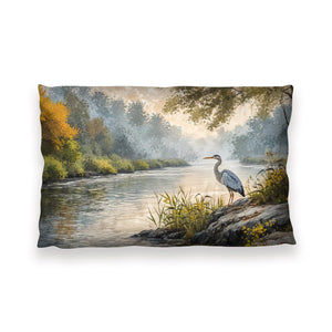 Heron’s River Cushion Cushion 13 x 19in Clock Canvas