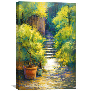 Hidden Stairway Bloom Canvas Art Clock Canvas