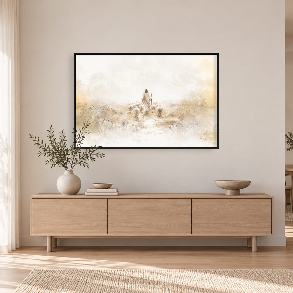His Flock, His Promise Canvas Art Clock Canvas