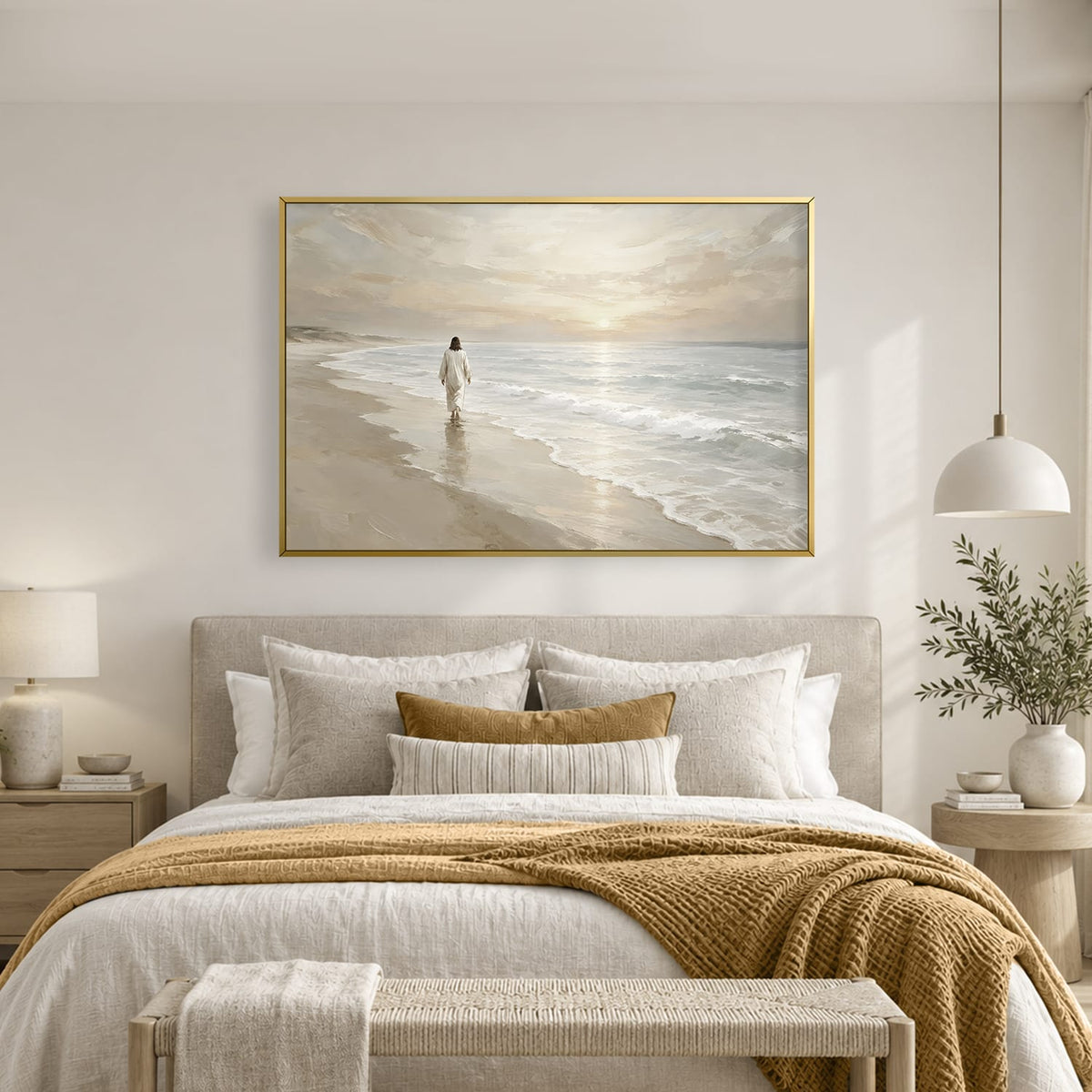 His Presence by the Sea Canvas Art Clock Canvas