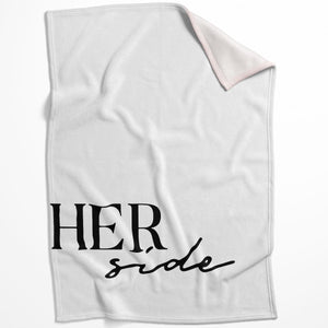 His Side Her Side B Blanket Blanket 75 x 100cm Clock Canvas