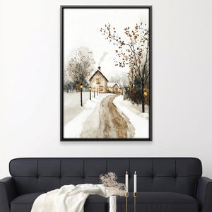 Home in the Hushed Cold Canvas Art 12 x 18in / Canvas Clock Canvas