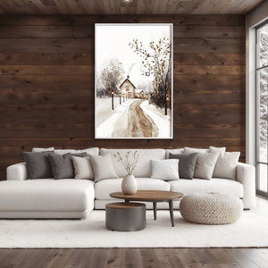 Home in the Hushed Cold Canvas Art Clock Canvas