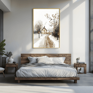 Home in the Hushed Cold Canvas Art Clock Canvas
