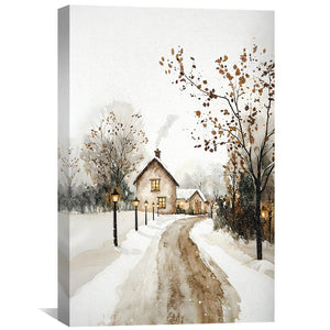 Home in the Hushed Cold Canvas Art Clock Canvas