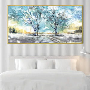 Icy Aquarelle Canvas Art Clock Canvas