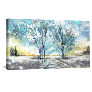 Icy Aquarelle Canvas Art Clock Canvas