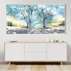 Icy Aquarelle Canvas Art Clock Canvas