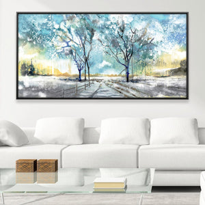 Icy Aquarelle Canvas Art Clock Canvas