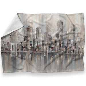 Illusions, New York Skyline Blanket Blanket 30 x 40in Clock Canvas