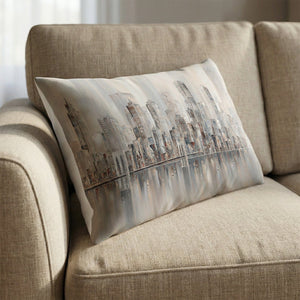 Illusions, New York Skyline Cushion Cushion 13 x 19in Clock Canvas