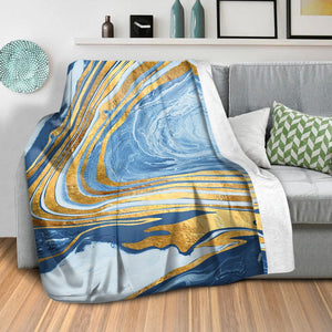 Indigo Flow B Blanket Blanket Clock Canvas