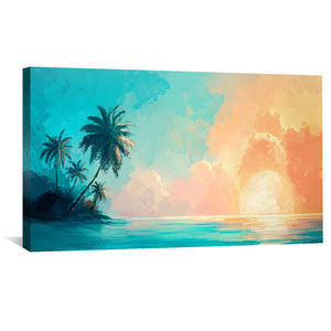 Island Bliss Canvas Art Clock Canvas