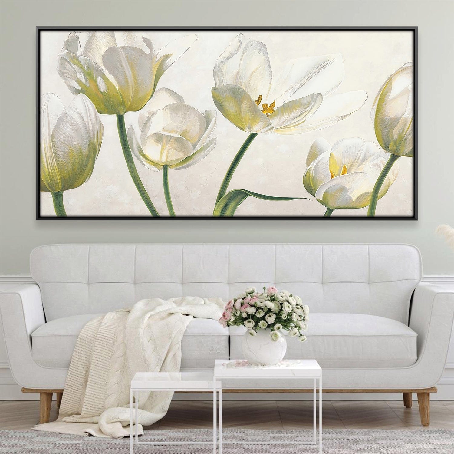 Ivory Garden Canvas Art Clock Canvas