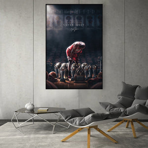 Jordan Trophies Easy Build Frame Art Easy Build Frame & Fabric Print / 24 x 36in Clock Canvas