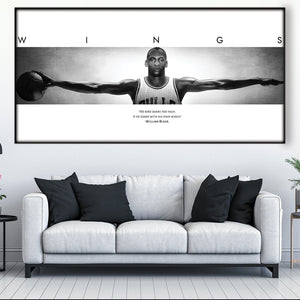 Jordan Wings Easy Build Frame Posters, Prints, & Visual Artwork Easy Build Frame & Fabric Print / 40 x 20in Clock Canvas