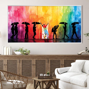Joy in the Rain Art Clock Canvas