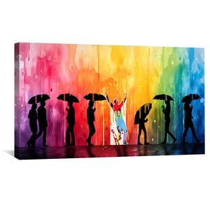 Joy in the Rain Art Clock Canvas