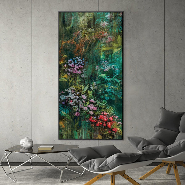Jungle Flowers Canvas Art Clock Canvas