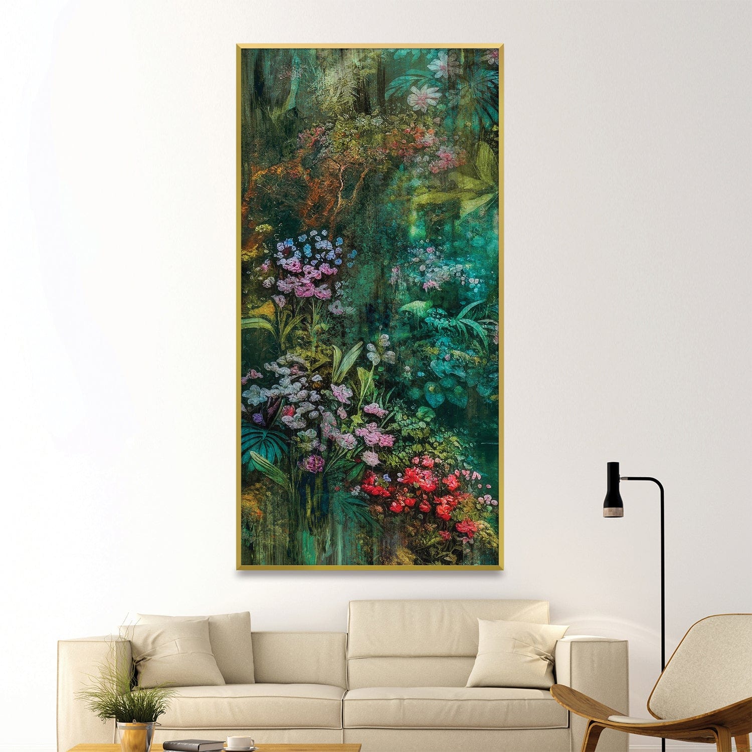 Jungle Flowers Canvas Art Clock Canvas