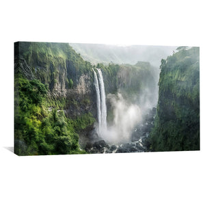 Jungle Waterfalls Canvas Art Clock Canvas