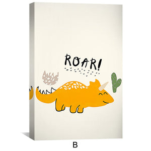 Jurassic Joy 1 Canvas Art B / 12 x 18in / Canvas Clock Canvas