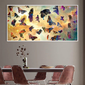 Kaleidoscope Flight Canvas Art Clock Canvas