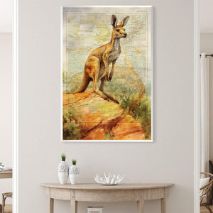 Kangaroo Canvas Art Clock Canvas